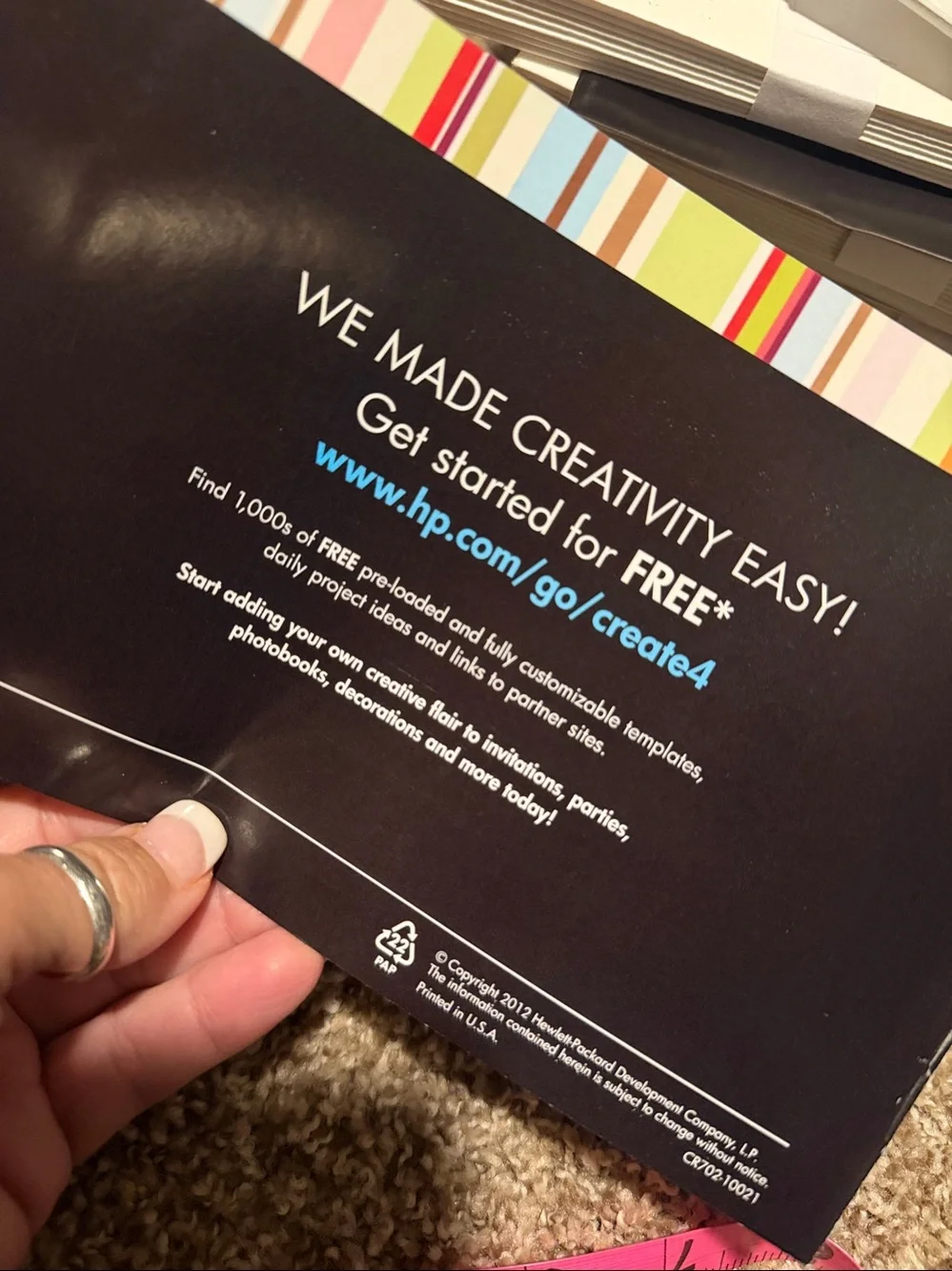 60 5”x7” photo paper cards w/envelopes from HP